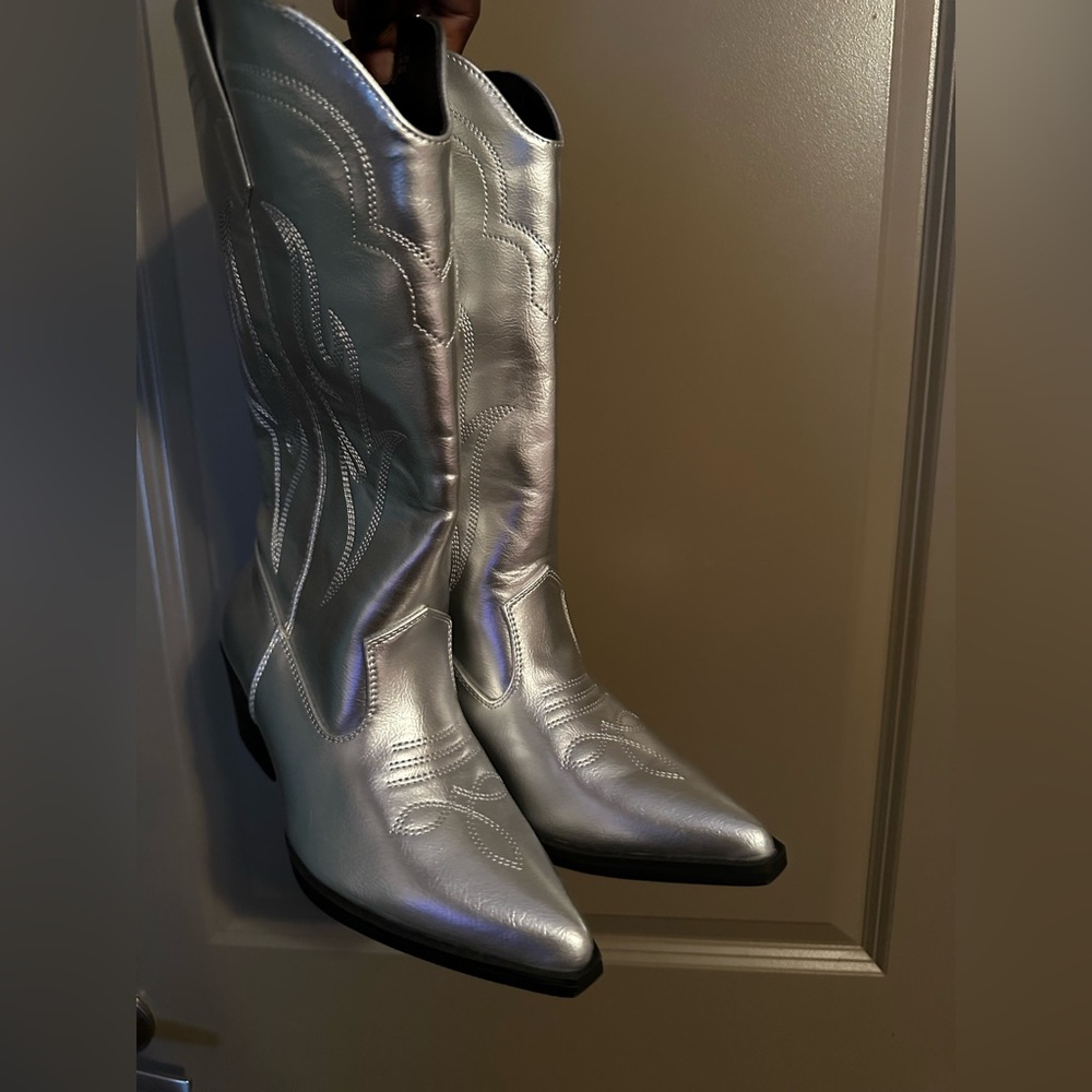 Silver Cowboy Boot - image 1